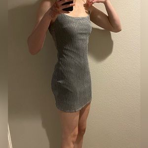 Silver shimmery mini dress
